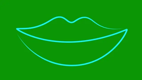 Blue line lips green Video stock 266155030
