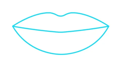 Blue line lips white Stock Footage 256796245