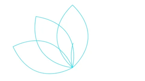 Blue line lotus white Stock Footage 243992364