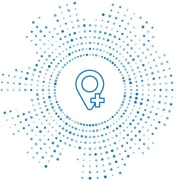 Blue line Map pin icon isolated on white background. Navigation, pointer イラスト素材