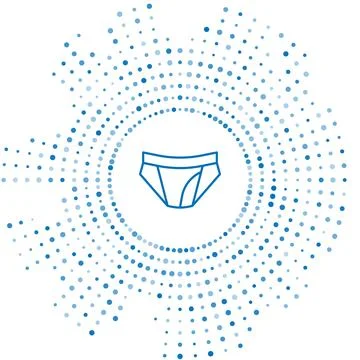 Blue line Men underpants icon isolated on white background. Man underwear. .. Stock Illustration
