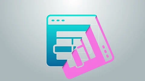 Blue line MySQL code icon isolated on grey background. HTML Code symbol for your Stock Footage 155481817