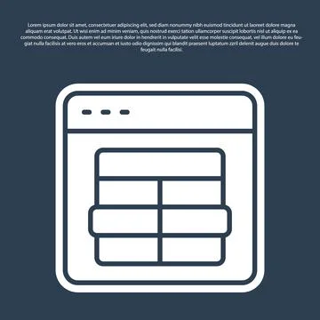 Blue line MySQL code icon isolated on blue background. HTML Code symbol for your Stock Illustration