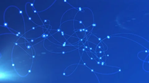 Blue line network system node based pulses Stock Footage 168875917
