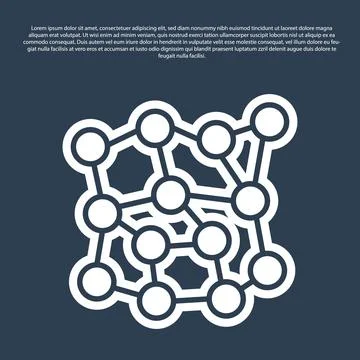 Blue line Neural network icon isolated on blue background. Artificial intel.. Stock Illustration
