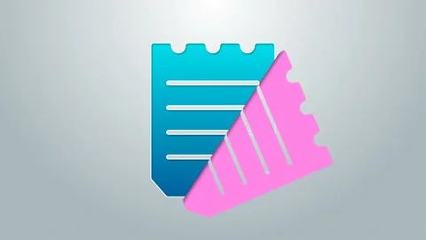 Blue line Notebook icon isolated on grey background. Spiral notepad icon. School Video stock 159351696