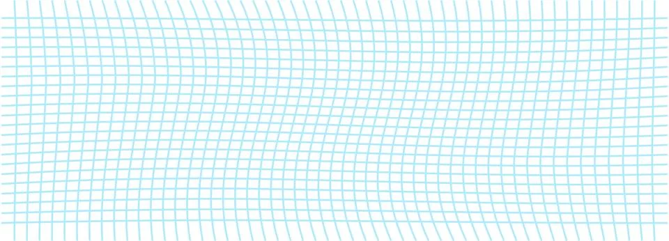Blue Line Pattern with Wavy Optical Distortion on White Background Stock Illustration