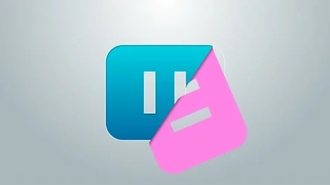 Blue line Pause button icon isolated on grey background. 4K Video motion graphic Stock Footage 156436255