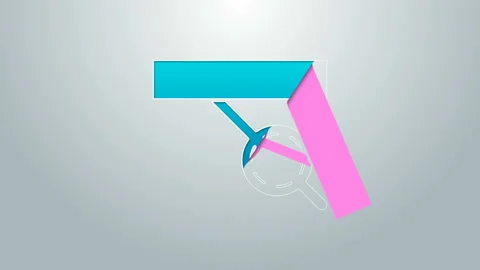 Blue line Pirate eye patch icon isolated on grey background. Pirate accessory Stock Footage 145105938