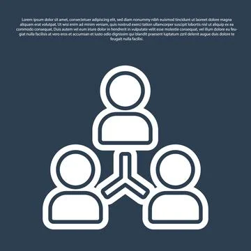 Blue line Project team base icon isolated on blue background. Business analysis Stock Illustration