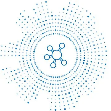 Blue line Project team base icon isolated on white background. Business analy Stockillustratie