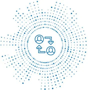 Blue line Project team base icon isolated on white background. Business analysis 스톡 일러스트