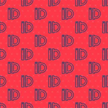 Blue line Protractor grid for measuring degrees icon isolated seamless pattern Stock Illustration