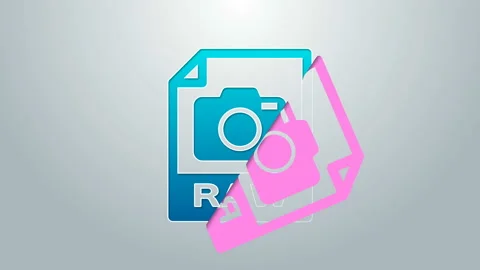 Blue line RAW file document. Download raw button icon isolated on grey Stock Footage 144966940