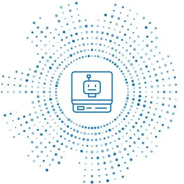 Blue line Robot icon isolated on white background. Artificial intelligence 스톡 일러스트