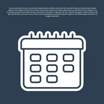 Blue line School timetable icon isolated on blue background.  Vector 库存插图