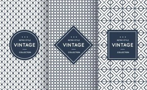 Blue line seamless patterns for universal background 库存插图