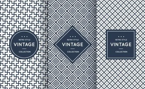 Blue line seamless patterns for universal background Illustrazione stock