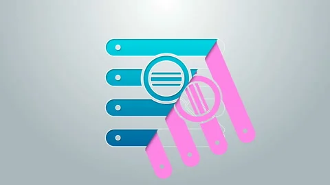 Blue line Search in a browser window icon isolated on grey background. 4K Video Stock Footage 145292215