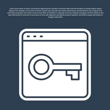 Blue line Secure your site with HTTPS, SSL icon isolated on blue background.  Ilustración de archivo