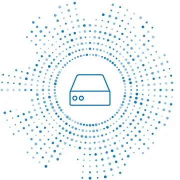 Blue line Server, Data, Web Hosting icon isolated on white background. Abstract Stock Illustration