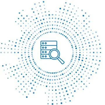 Blue line Server, Data, Web Hosting icon isolated on white background. Abstract Stock Illustration