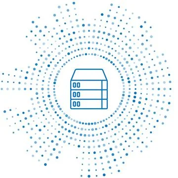 Blue line Server, Data, Web Hosting icon isolated on white background. Abstract Stock Illustration