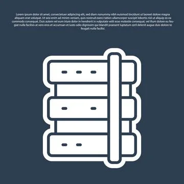 Blue line Server, Data, Web Hosting icon isolated on blue background. Vector Illustrazione stock