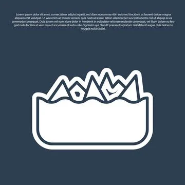 Blue line Sharp stone reefs protruding from the sea, a danger to sea ships .. Stock Illustration