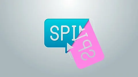 Blue line Slot machine spin button icon isolated on grey background. 4K Video Stock Footage 159336603
