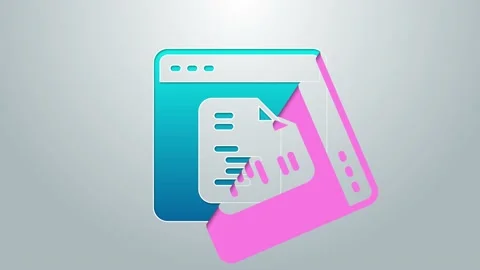 Blue line Software, web developer programming code icon isolated on grey Stock Footage 155481744