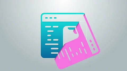 Blue line Software, web developer programming code icon isolated on grey Stock Footage 155481945