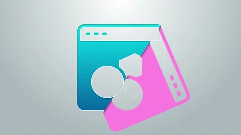 Blue line Software, web developer programming code icon isolated on grey Stock Footage 155482111