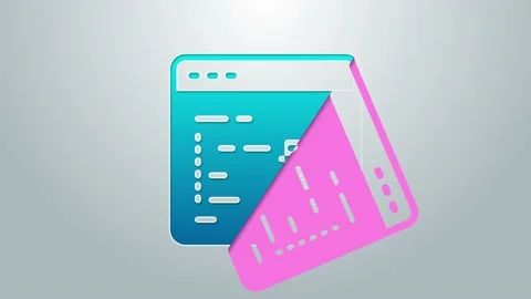 Blue line Software, web developer programming code icon isolated on grey Stock Footage 155482234