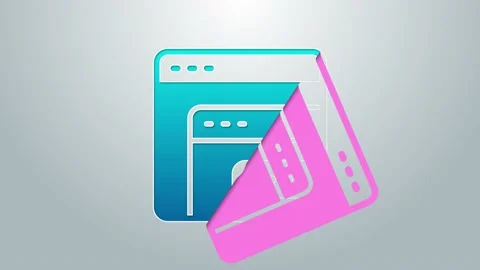 Blue line Software, web developer programming code icon isolated on grey Stock Footage 155482372