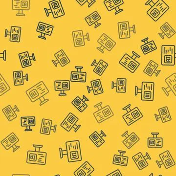 Blue line Software, web developer programming code icon isolated seamless 스톡 일러스트