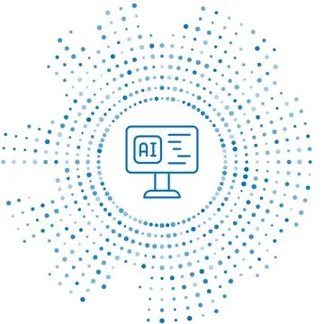 Blue line Software, web developer programming code icon isolated on white 스톡 일러스트