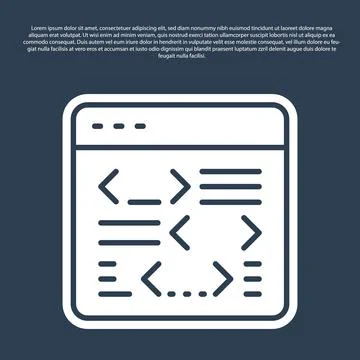 Blue line Software, web developer programming code icon isolated on blue Illustrazione stock
