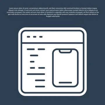 Blue line Software, web developer programming code icon isolated on blue Illustrazione stock