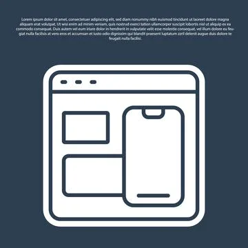 Blue line Software, web developer programming code icon isolated on blue 스톡 일러스트