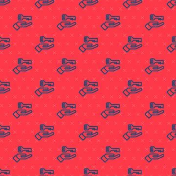 Blue line Solution to the problem in psychology icon isolated seamless pattern Stock Illustration