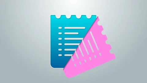 Blue line Sport training program or fitness plan icon isolated on grey Stock Footage 156445767