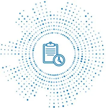 Blue line Sport training program or fitness plan icon isolated on white Illustrazione stock