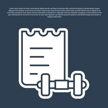 Blue line Sport training program or fitness plan icon isolated on blue Stock-Illustration