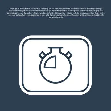 Blue line Stopwatch icon isolated on blue background. Time timer sign. Chro.. 스톡 일러스트