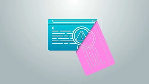 Blue line System bug concept icon isolated on grey background. Code bug concept Stock Footage 145234288