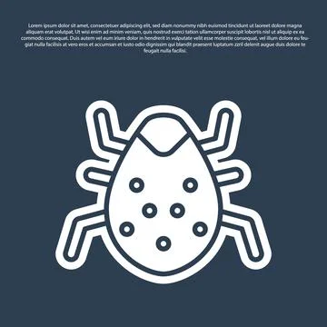 Blue line System bug concept icon isolated on blue background. Code bug concept Illustrazione stock