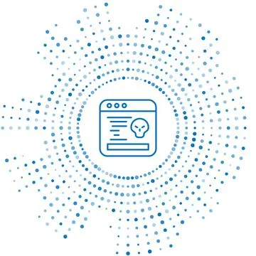 Blue line System bug concept icon isolated on white background. Code bug concept Illustrazione stock