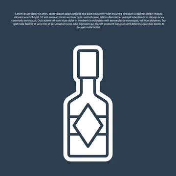 Blue line Tabasco sauce icon isolated on blue background. Chili cayenne spi.. Stock Illustration