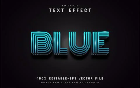 Blue line text effect Stock Illustration